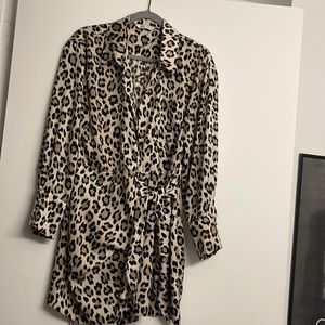 Zara Animal Print Long Sleeve Wrap Dress - Size Large - Worn Once